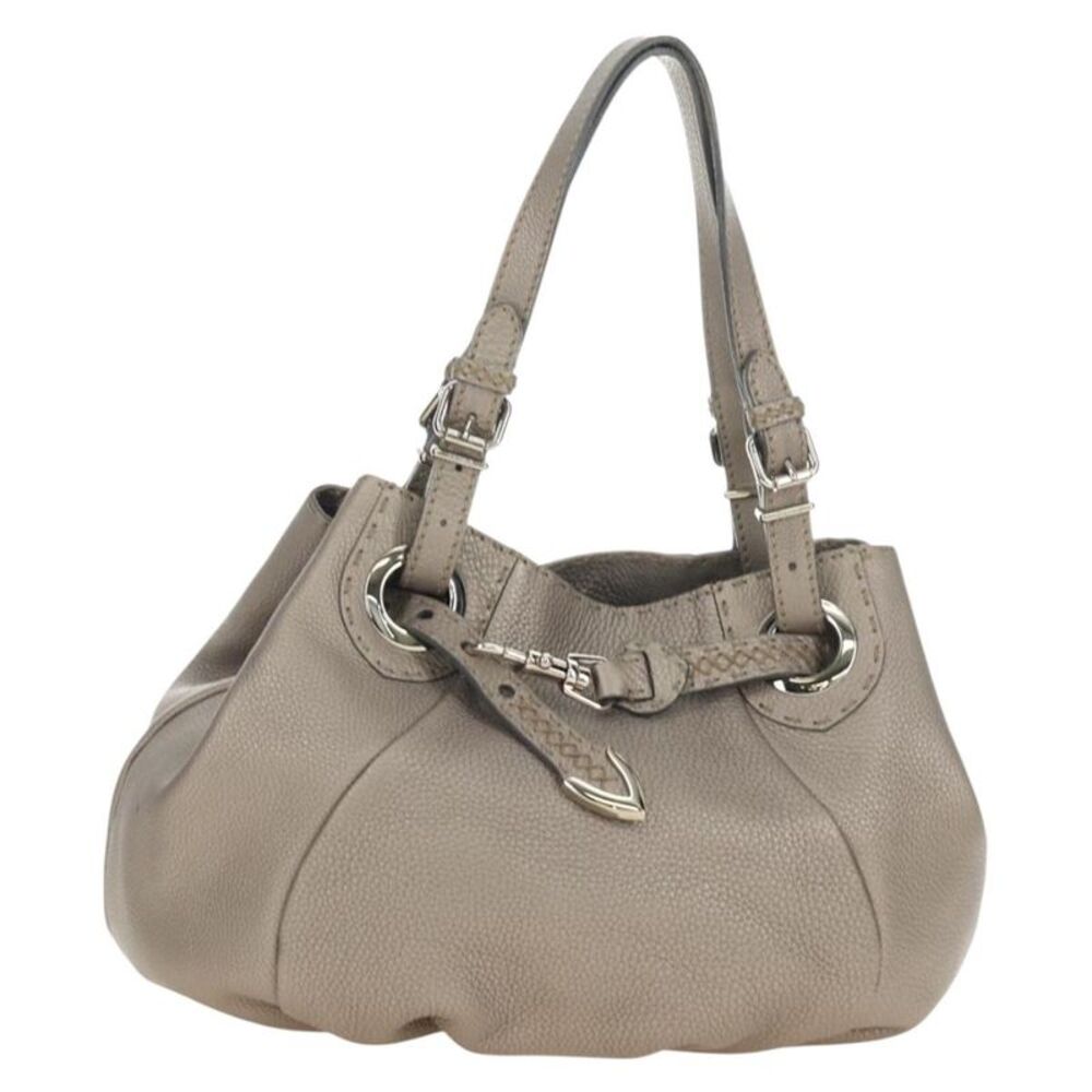Fendi Selleria Pomodorino Leather Gray Leather Tote Bag Bag